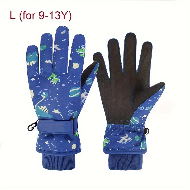 [Warm Ski Gloves] Warm Winter Ski Gloves, 1 Pair | Boys and Girls Snow Play Gloves, Suitable for Children 4-13 Years Old