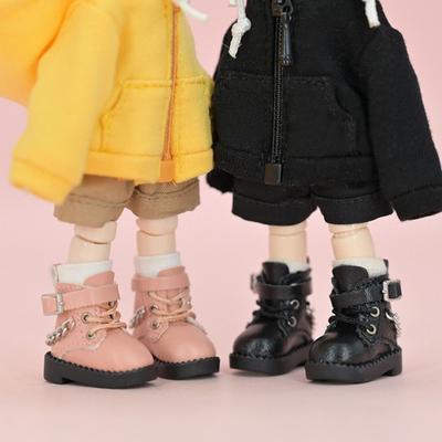 1 Pair Mini OB11 Doll Shoes PU Leather 1/12 Bjd Doll Shoes Lovely Bjd Doll Chain Shoes  Kids Gifts