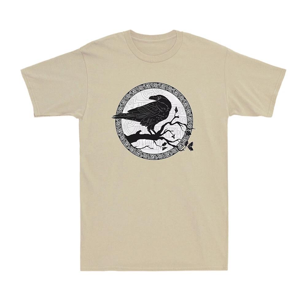 Viking Crow Celtic Norse Valhalla Odin Thor Novelty Vintage Men s Cotton T-Shirt XL