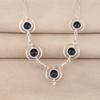 London Blue Topaz Gemstone Silver Necklace, 925 Sterling Silver Blue Topaz Necklace, December Birthstone Jewelry RN-2-11