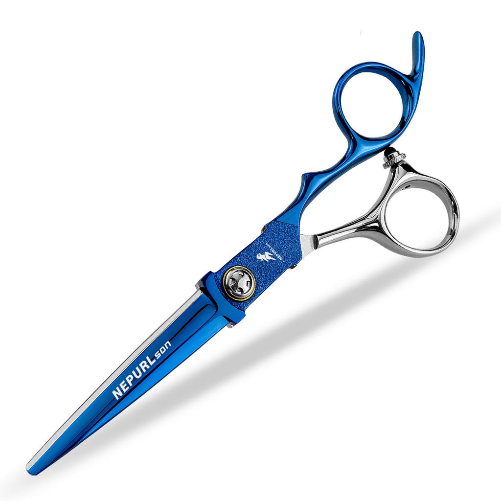 6.0 Inch Blue Vg10 Hairdressing Scissors Barber Scissors Flat Cut Bangs Scissors For Hairstylists