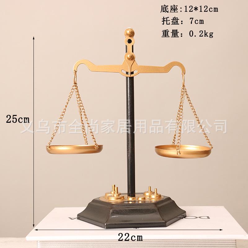 Creative Desktop Ornament Retro Nostalgic Old-fashioned Handmade Wrought Iron Balance Craft Scale Porch Window Decoration