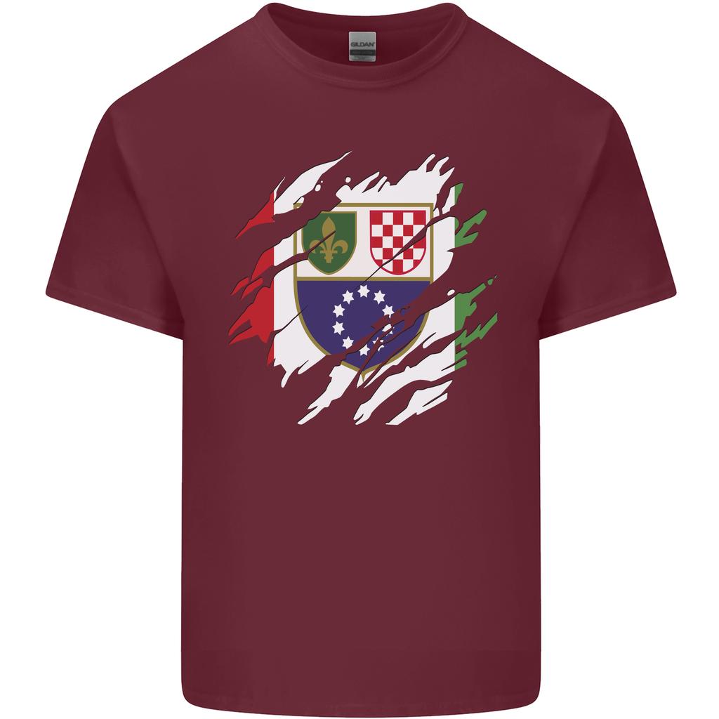 Torn Bosnia and Herzegovina Flag Day Football Unisexs Light Cotton TShirt
