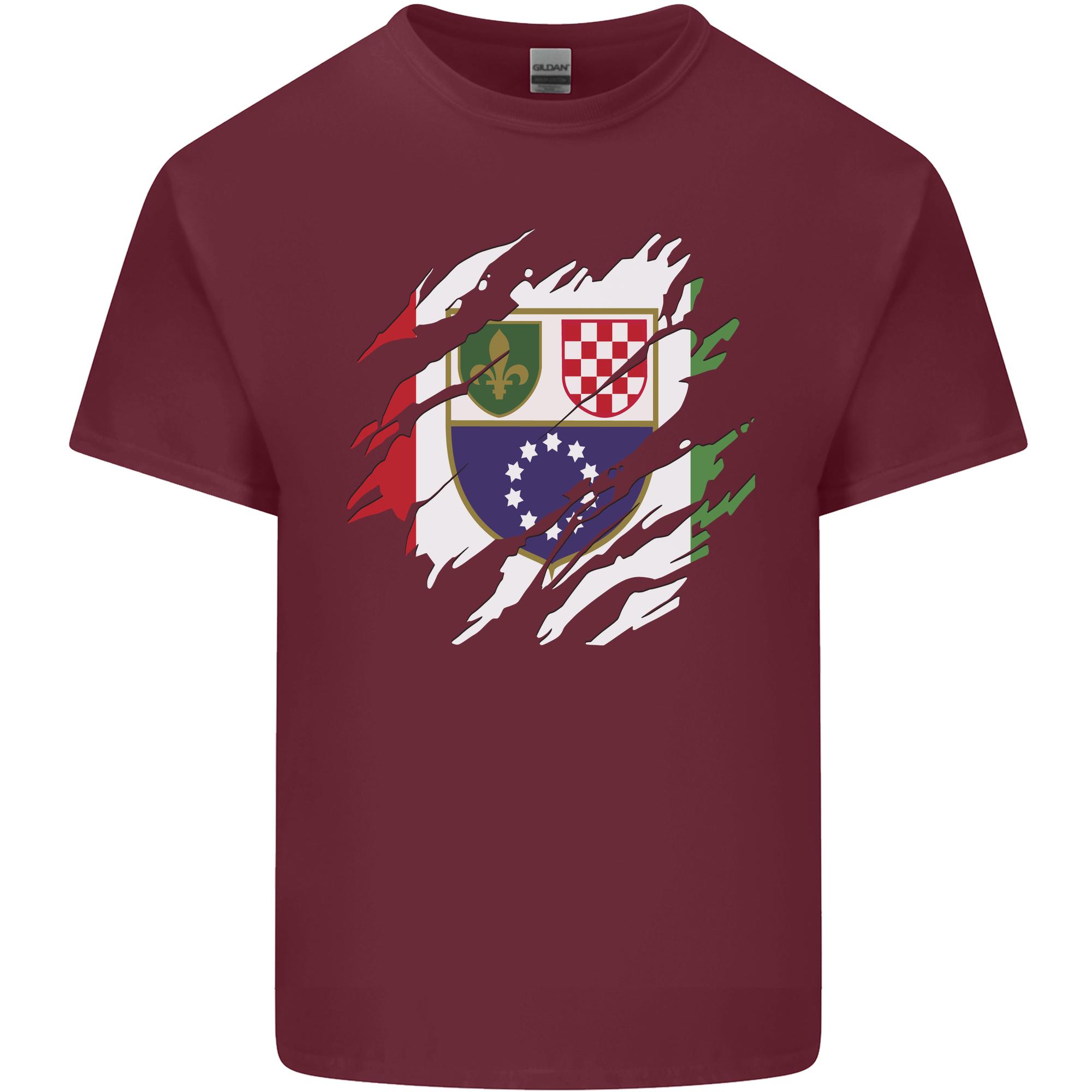 Torn Bosnia and Herzegovina Flag Day Football Unisexs Light Cotton TShirt S