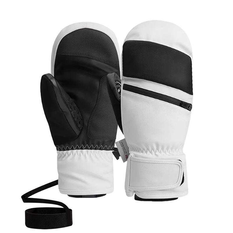 Windproof Ski Gloves for Men & Women, Thick Velvet, Touchscreen-Compatible, Warm 5-Finger Linings for Carving & Winter Sports