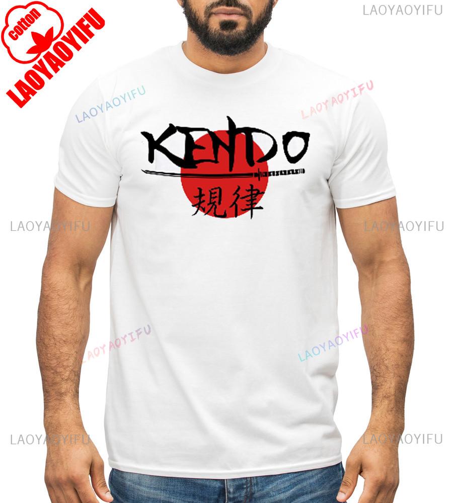 Kendo Samurai Spirit Japanese Sword Martial Arts Gift Japan Sun Flag Tees Summer Fashion Casual Comfortable Soft Cotton Tshirt S