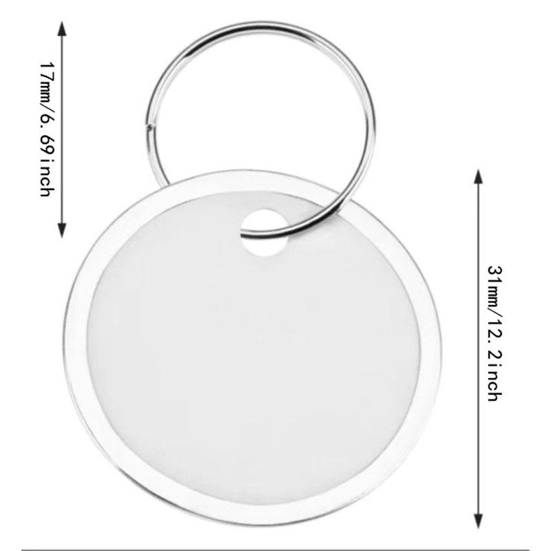 50pcs Round Paper Key Tags (White) – Metal Rim & Ring for Car Keys, Door Keys