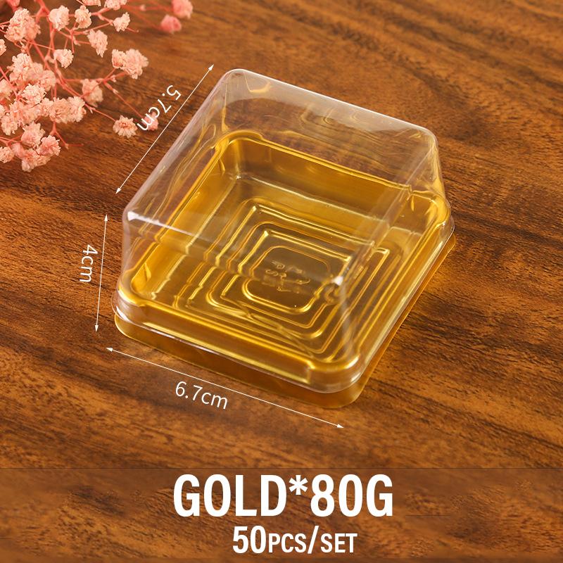50 Pezzi Scatola Trasparente per Torta Contenitore Quadrato Scatola per Mooncake con Coperchio Scatole per Imballaggio Cupcake Pasticceria Matrimonio Forniture per Feste