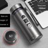 800ML-1L Stainless Steel Thermos Bottle 304 Tea Bottle Car Vacuum Bottle with LED Temperature Display Portable Drinking Cup