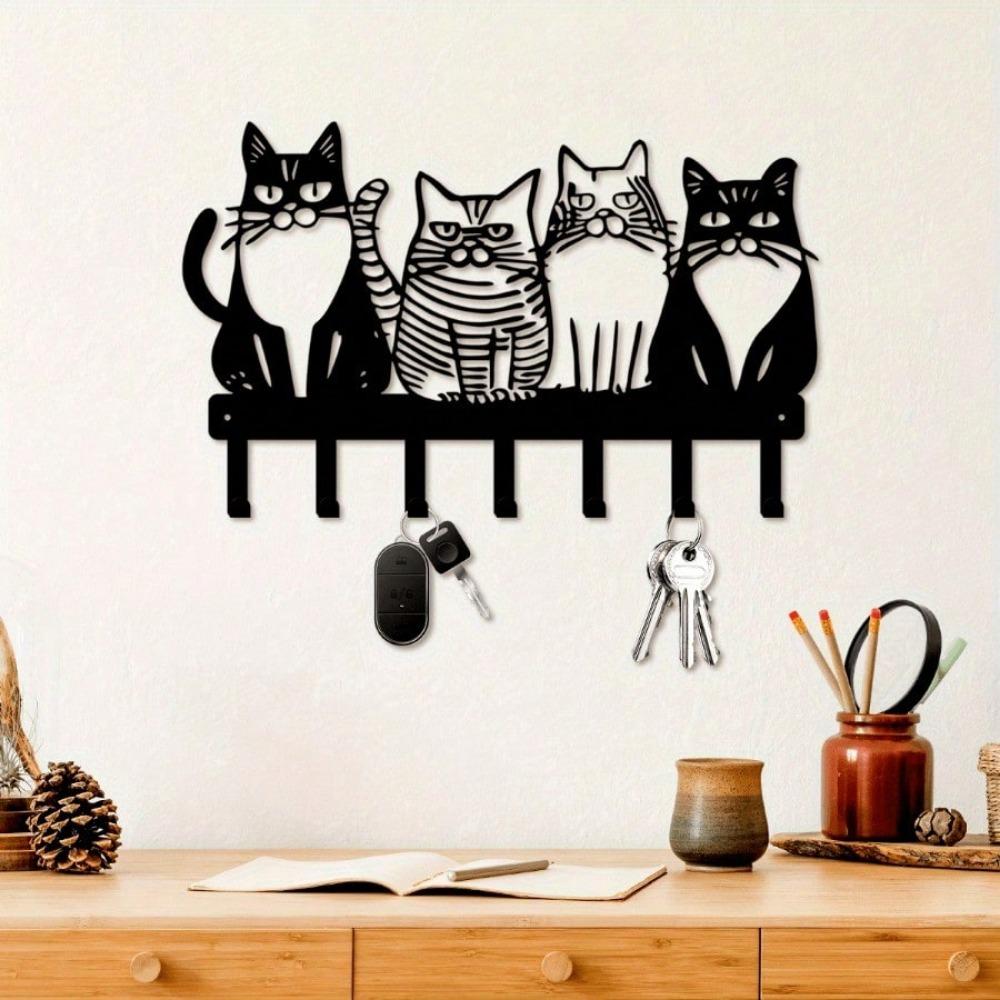 1 PC Charming Cat-Themed Metal Wall Hook - Perfect For Towels, Coats, And Keys - Ideal Gift For Cat Lovers - Versatile Home Decor,