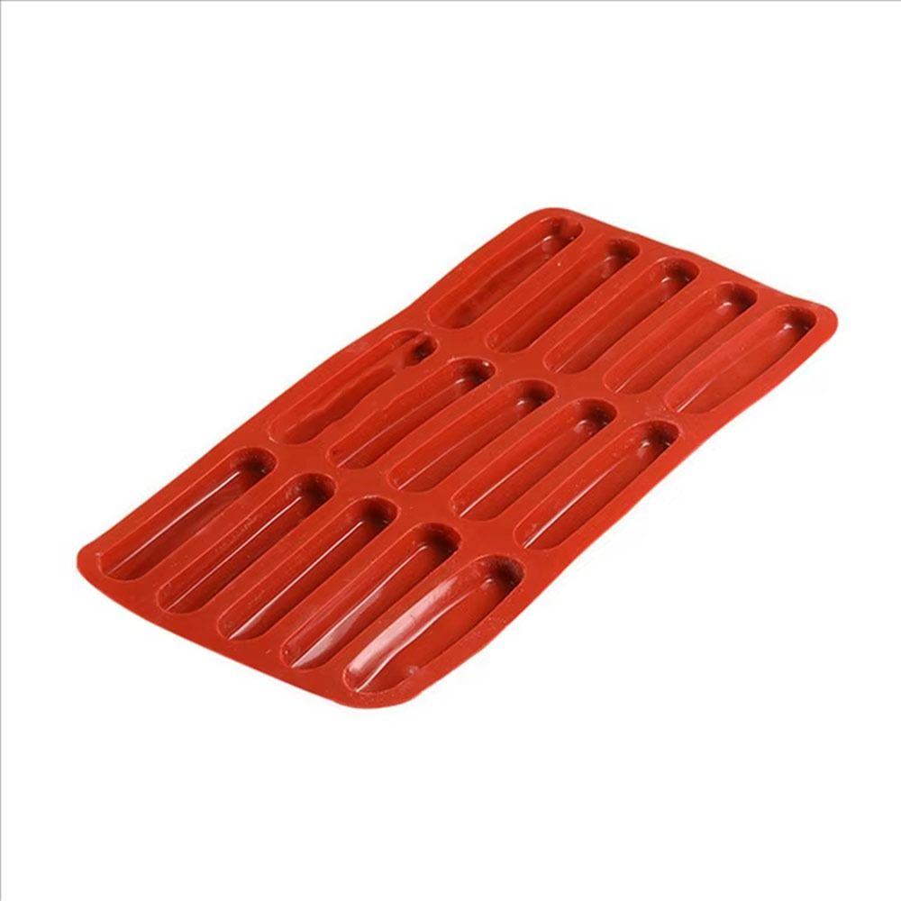 15 Hole Dessert Cake Mold Silicone Ice Cream Mold Durable Finger Biscuit Mould  Home Baking Tools