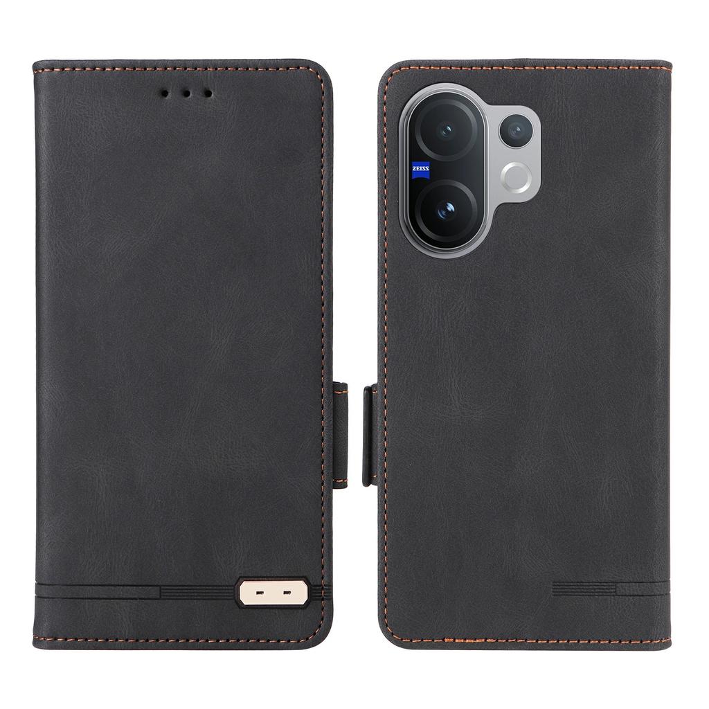 For Vivo V60 5G Case Leather Wallet Flip Phone Cover with Hardware Decor