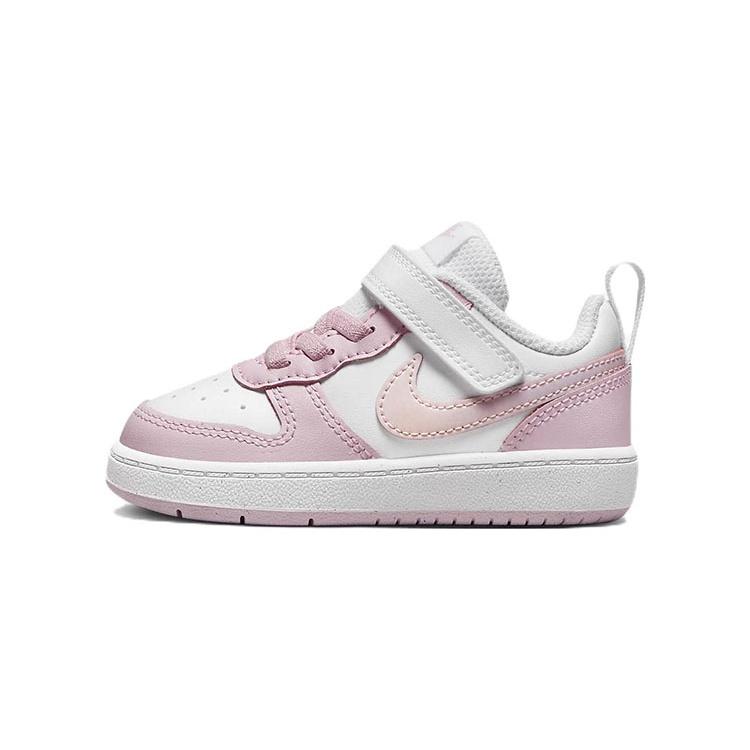 (TD) Nike Court Borough Low 2 SE White Pink Foam Baby DQ0493-100 EU 27