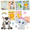 Cartoon Animals Make Face Puzzle Stickers Cute Elephant Tiger Turtle Assemble Jigsaw Kids Educational Toys A 6/12sheets Kid Friendly Entertaining Fun