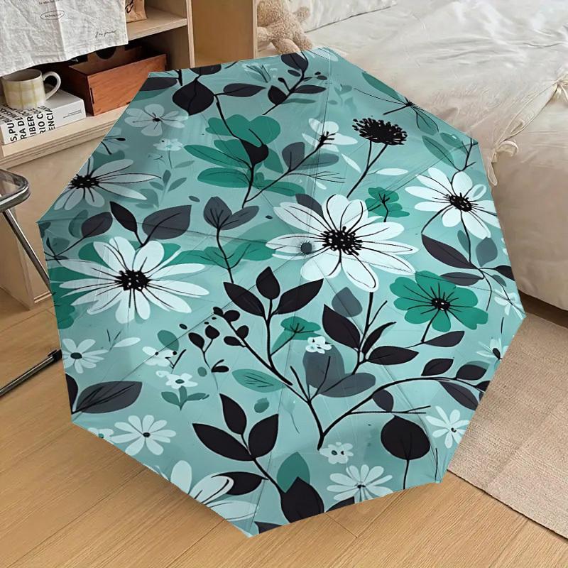 1PC Floral Pattern Flowers Umbrella-8-Rib Reinforced, Automatic Open, Lightweight & Durable, Fashion Accessory for Outdoor, J0357