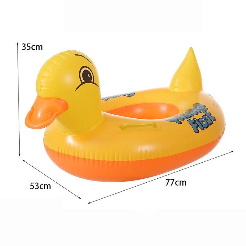 Yellow Duck Kids Inflatable Pool Float Thickened Anti-Rollover BPA-Free PVC Lifebuoy for Beach Vacation Swim Training