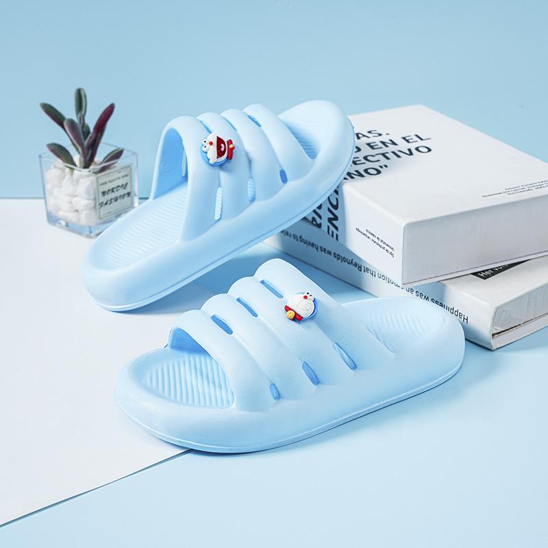 

Нескользящие летние очаровательные шлепанцы для детей с мультяшной тематикой мягкого белого и синего цветов 36-37 светло-синий