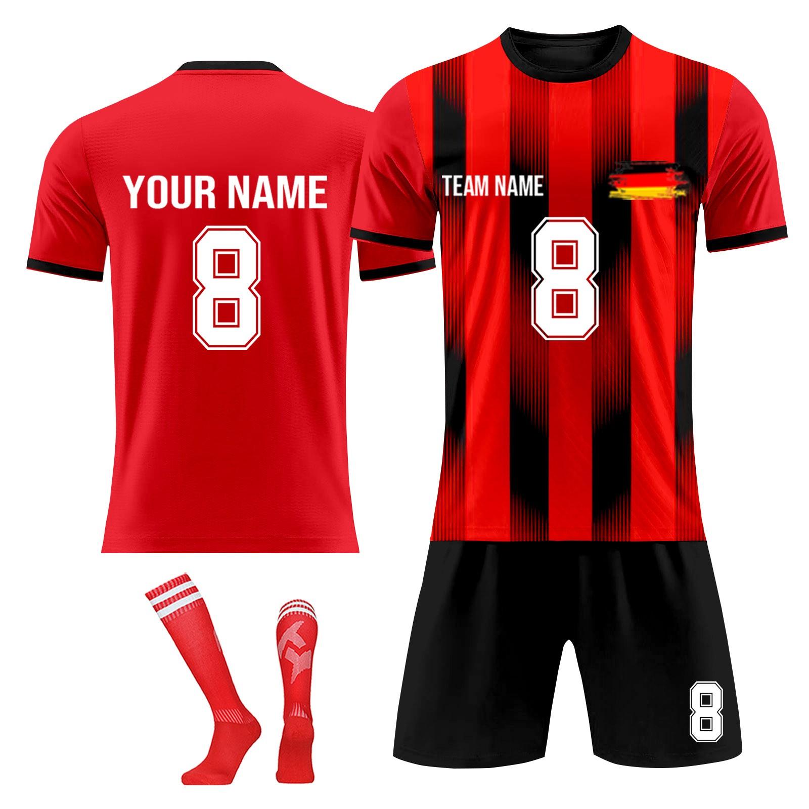 

Комплект персонализированных рубашек для мужчин и девочек с именем и номером, футбольные майки на заказ для мальчиков, тренировочный костюм 16 красный