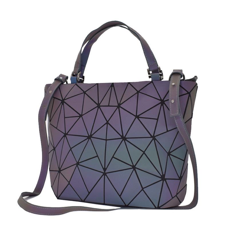 Neue Geometrische Bucket Bag Umhängetasche Damen Große Kapazität Messenger Bag Rhombus Tragbare Tragetasche