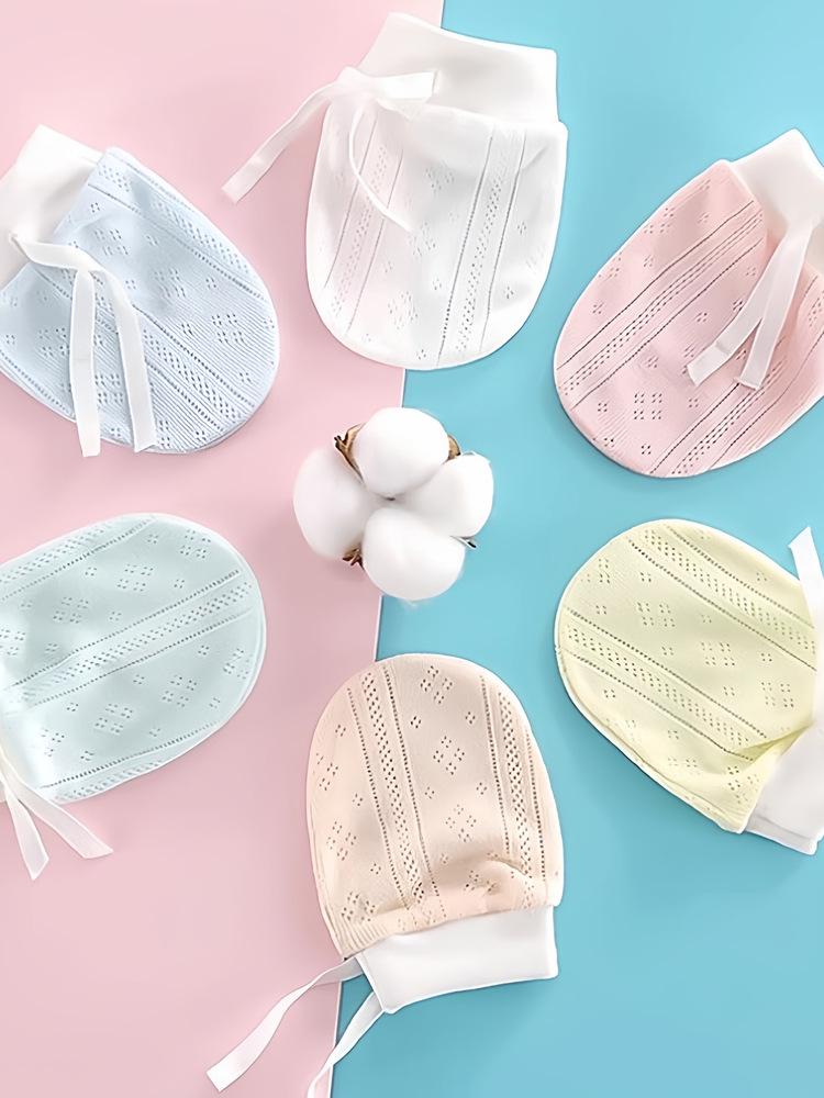

Newborn Anti-Scratch Chewable Baby Gloves - Thin, Spring/Summer