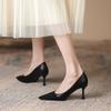 7-High heels summer new color matching stiletto single shoes women's commuting shallow mouth pointed women's shoes