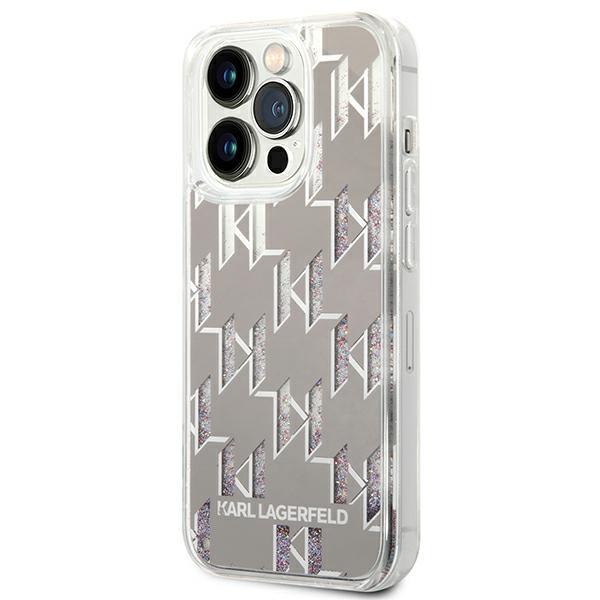 Karl Lagerfeld Klhcp14Llmnms Iphone 14 Pro 6,1 Hardcase Srebrny/Silver Liquid Glitter Monogram