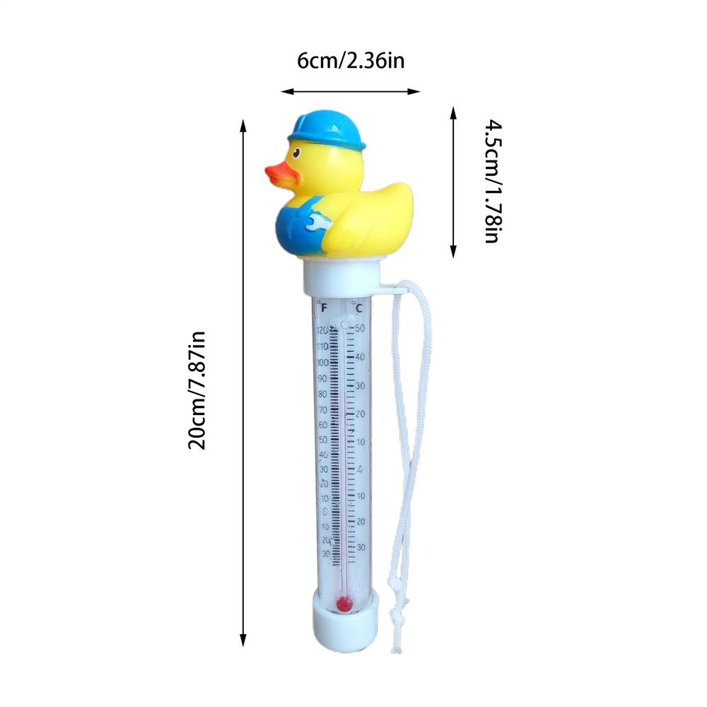 Rubber Duck Float Temperature Gauge For Pool Duck Precise Temperature Gauge With String For Outdoor & Indoor Swimming