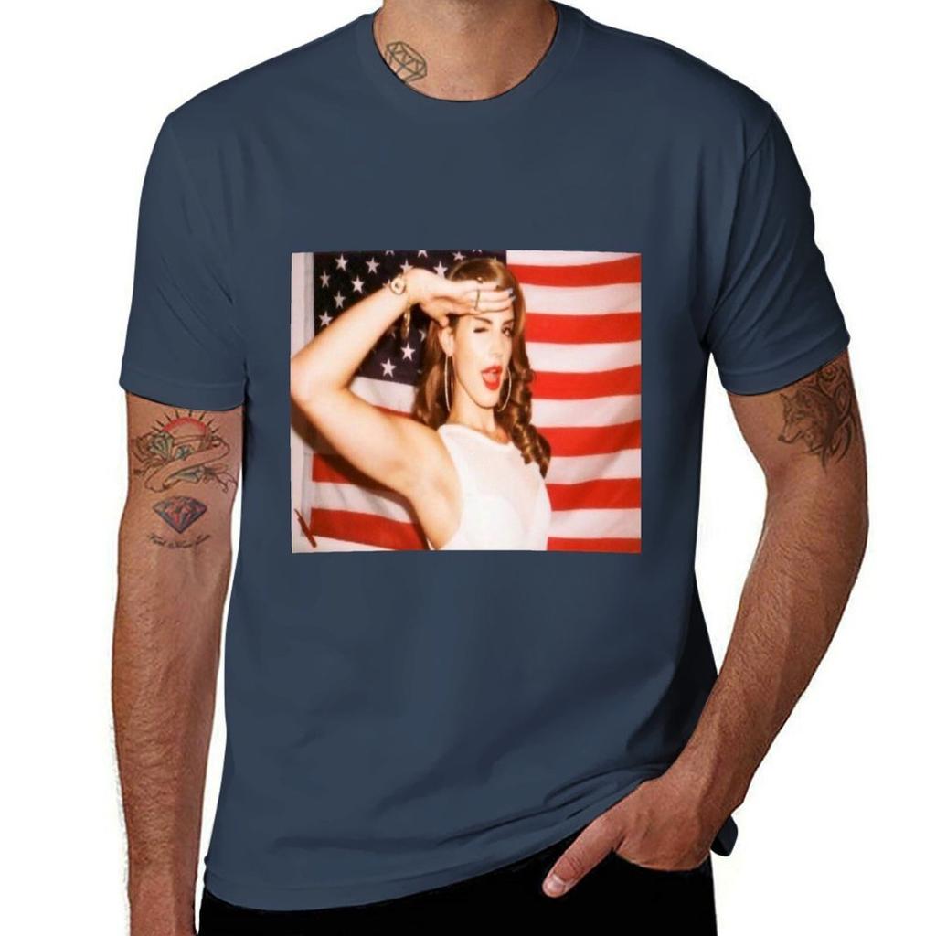 lana del rey flag TShirt Outdoor Work Short Sleeve Top