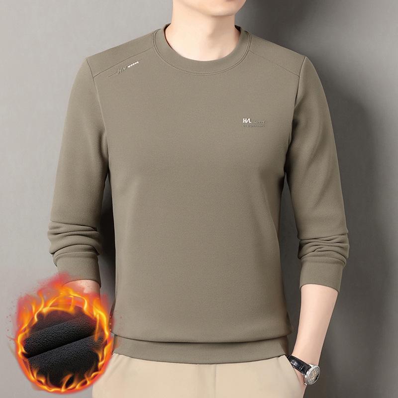 Men s Winter Warm Velvet Round Neck Long Sleeve Hoodie - Fashionable & Versatile XL