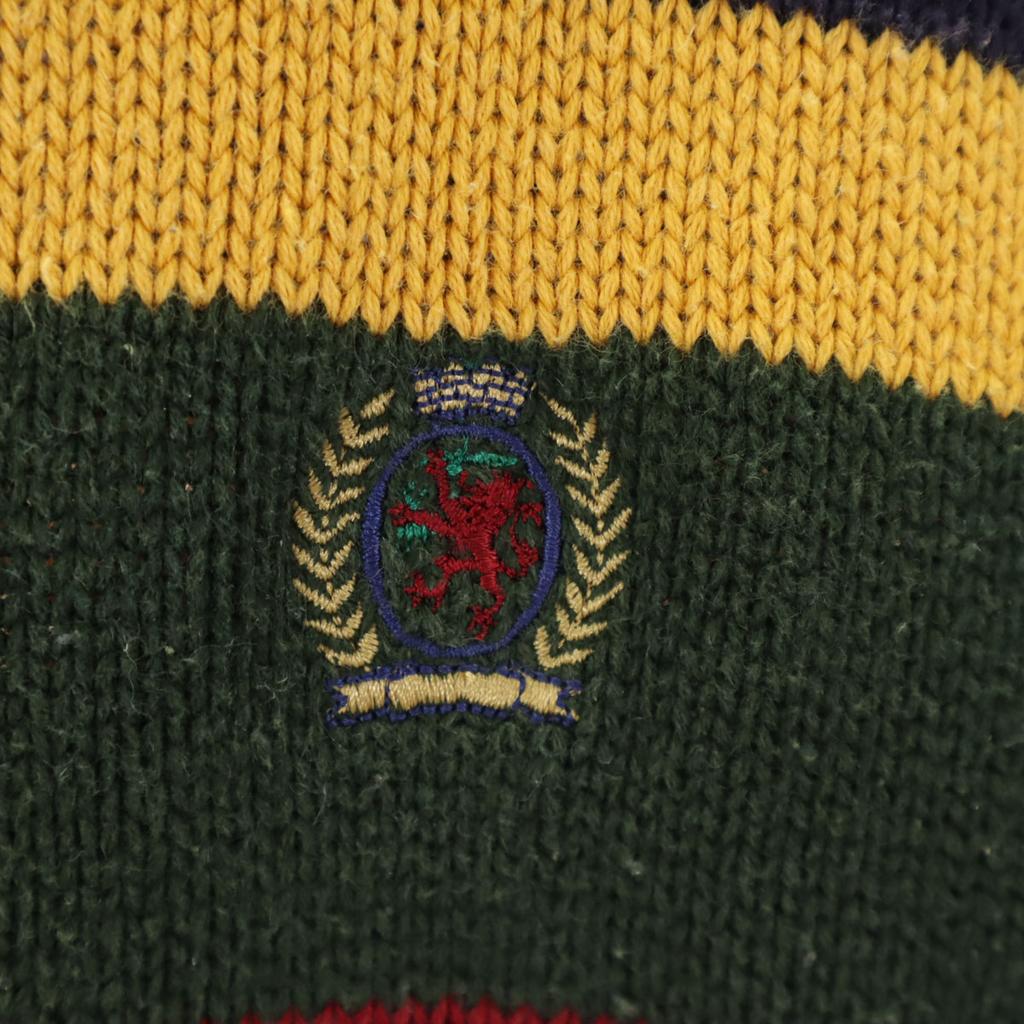TOMMY HILFIGER 90s Old Border Pattern Long sleeve knit S Navy Men's Used