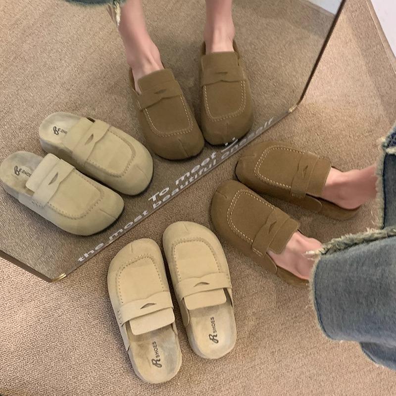 Shoes women's new spring bag head half slippers women's summer wear fashionable versatile thick sole one pedal