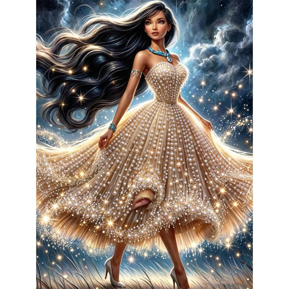 

Disney Pocahontas Pearl Painting Art 5D DIY Full Diamond Embroidery Mosaic Cross Stitch Kit Home Room Decor 35x45cm