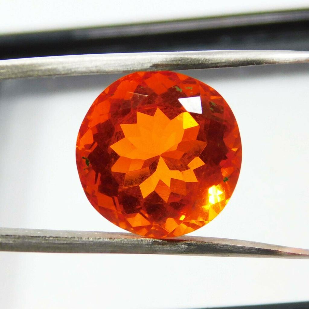 Natural Orange Sapphire Round Cut 11 Carat Loose Gemstone AA++ CERTIFIED