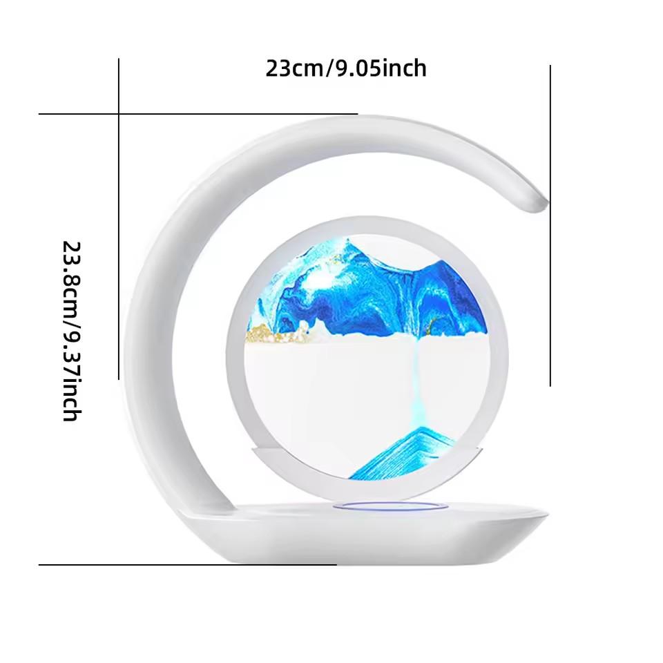 Lampă de Masă Încărcare Wireless USB Lampă de Birou Ornamente Clepsidră 3D Pictură cu Nisip Lumină de Noapte pentru Decorarea Camerei de Birou