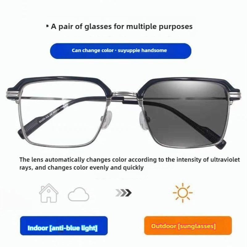 Pochromic Anti Radiation Glasses Eyeglass Eyeglasses for Woman Men Vintage Eyebrow Frame