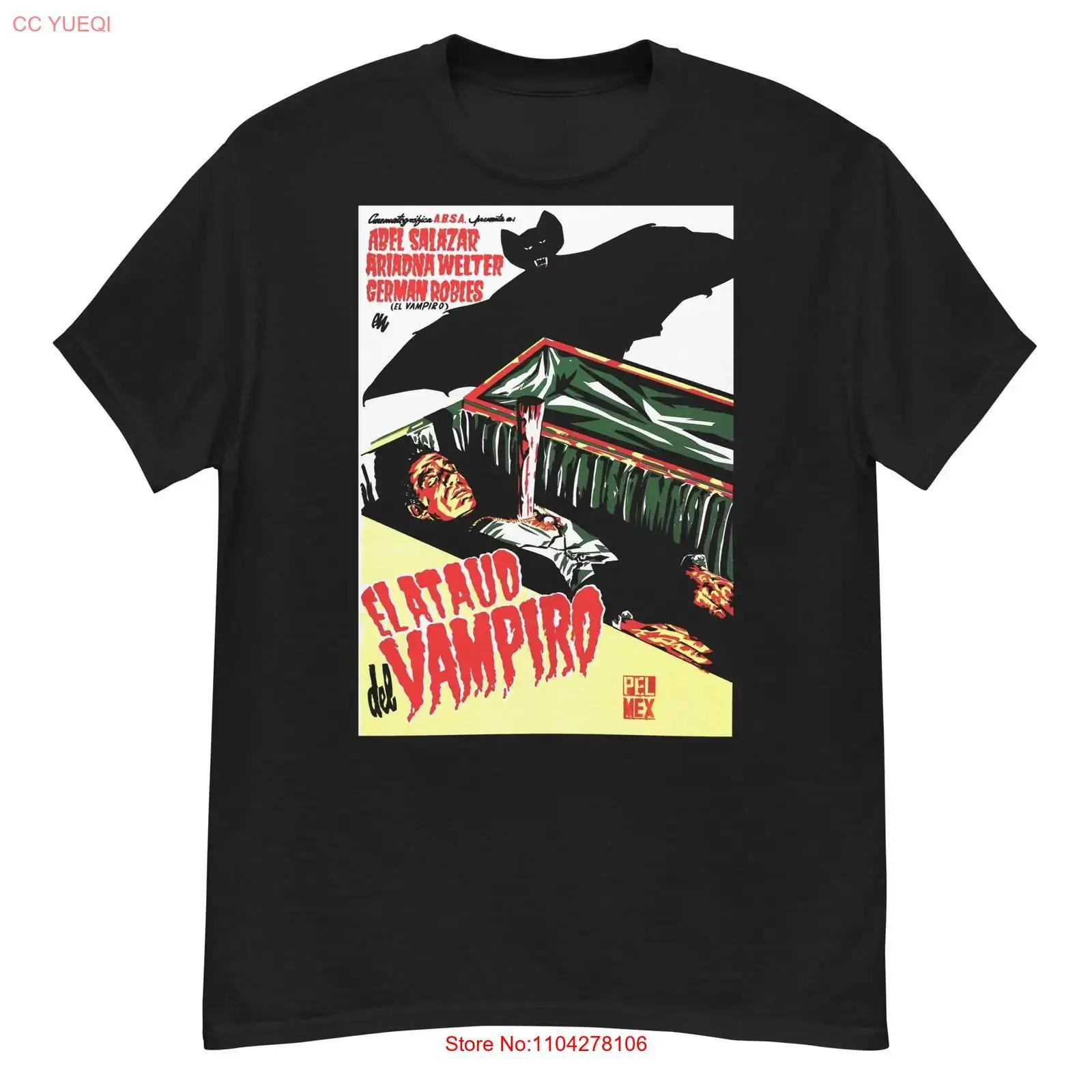 The Vampire s Coffin cult Mexican horror film fan art t shirt vintage Washed Breathable Slightly streetwear designer clothes S разноцветный