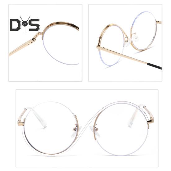 Hexenbrille, kultiges Design, flache Spiegel, leichter Metallrahmen, S-förmige Beine, runde Brille, Halloween-Party-Requisite, Cosplay-Brille