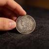 Antique Brass Coin Replica With Silver Plating For Vintage Collectors And Home Decor