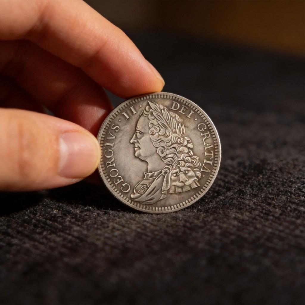 Antique Brass Coin Replica With Silver Plating For Vintage Collectors And Home Decor