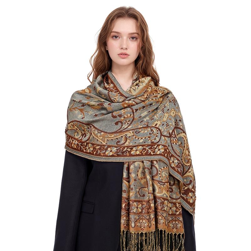 Luxury Winter Cashmere Shawl Lady Wrap Warm Autumn Scarves Design Print Female Foulard Cotton Stoles Scarf