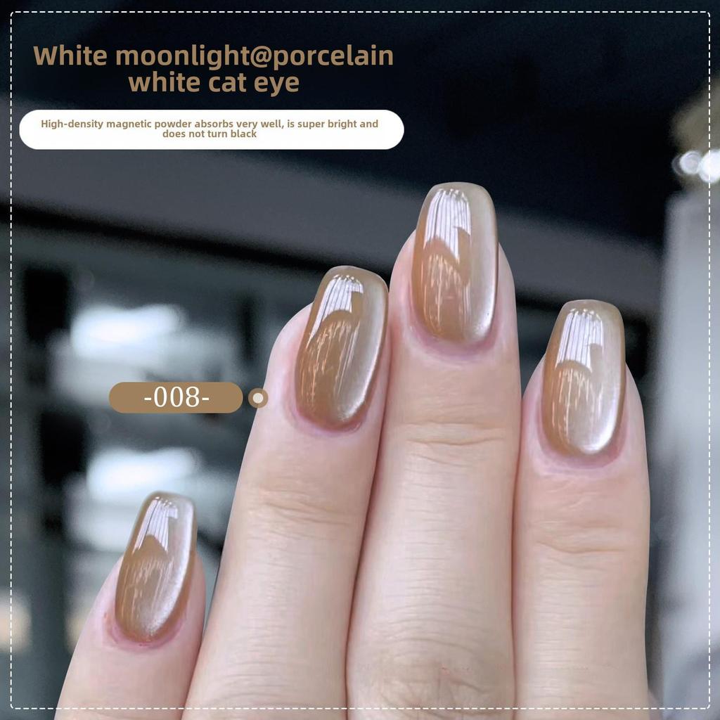 White Moonlight Crystal Cat's Eye Nail Polish - Autumn/Winter Collection, Special Edition.
