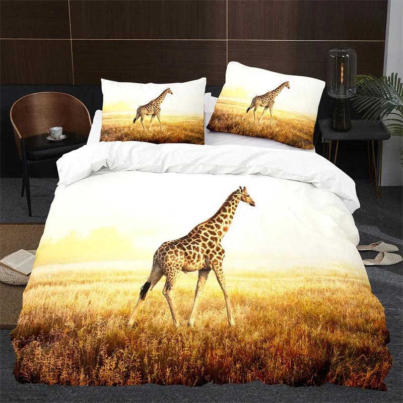Comforter Giraffe Twin Full Microfiber Safari Animal Comforter Tropical Jungle Giraffes Bedding Set For Girls Boys Room