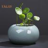 Ceramic Bowl Lotus Planter Round Mini Flowerpot Glazed Bonsai Bowl Lotus Pot for Planting Pennywort Small Hydroponic Plants