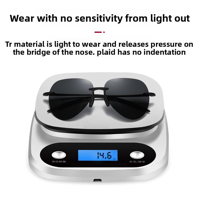 Occhiali da Sole Senza Montatura Ultra-leggeri in TR90 Con Protezione UV Design a Forma di Rospo Per Uomo Occhiali Polarizzati da Guidatore Occhiali da Pesca