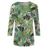 Women's Fashionable Casual Round Neck Three-Quarter Sleeve Printed T-Shirt Top