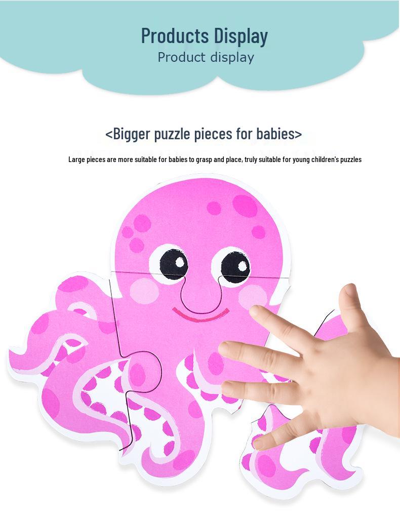 Children's Educational Wooden Cognitive Puzzle Toy - Six-in-One Tin Box