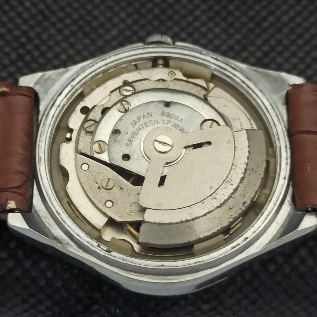 USED VINTAGE SEIKO 5 AUTOMATIC 6309A JAPAN MENS DAY/DATE RED WATCH 539-a284334-2