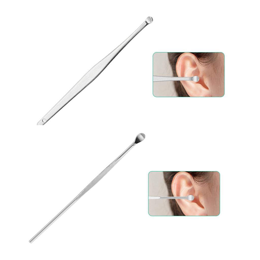 Ear Wax Removal Tool Set Stainless Steel Ear Cleansing Tool Kit with Brush Material Cleaning Brush5 Piece Set