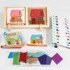 Wooden Toy Building Blocks For Children With Geometric Design And Brain Development