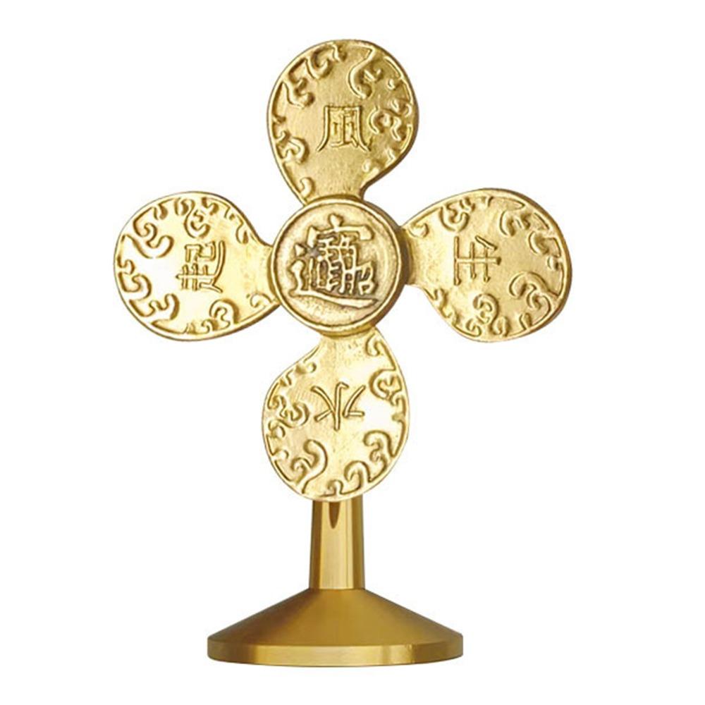 

Золотые украшения в виде ветряной мельницы, сплав, статуэтки веера фэншуй, креативные украшения на удачу, настольное украшение